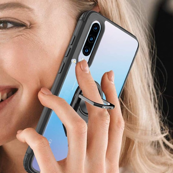 Huawei P Smart Pro CaseUp Ring Tough Holder Kılıf Lacivert 5